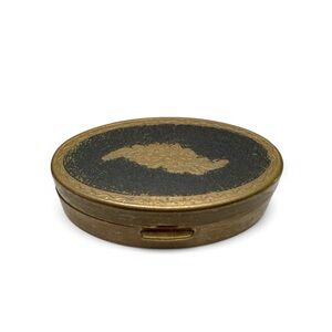 Vintage Max Factor Floral Lipstick Holder Mirror Compact